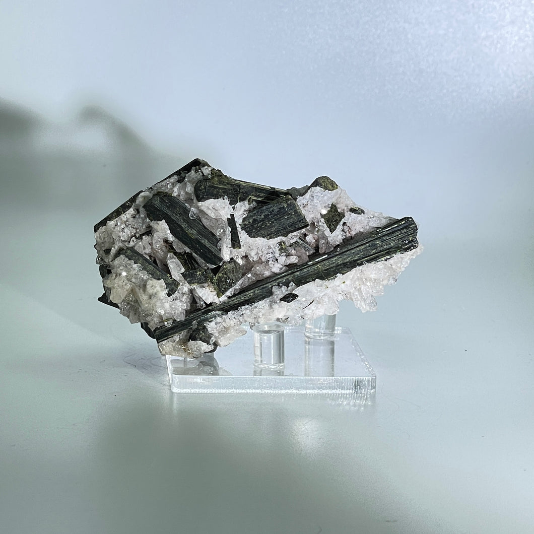 Epidote In Quartz, from Capelinha, MG Brazil
