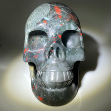 Load image into Gallery viewer, 5.2&quot; African Bloodstone Carved Crystal Skull
