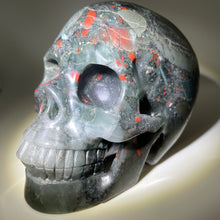 Load image into Gallery viewer, 5.2&quot; African Bloodstone Carved Crystal Skull
