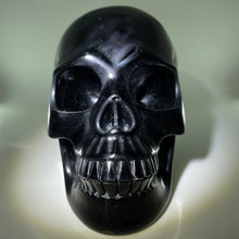 Load image into Gallery viewer, 5.2&quot; Black Obsidian Carved Crystal Skull
