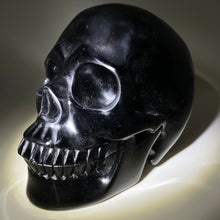 Load image into Gallery viewer, 5.2&quot; Black Obsidian Carved Crystal Skull
