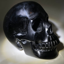 Load image into Gallery viewer, 5.2&quot; Black Obsidian Carved Crystal Skull
