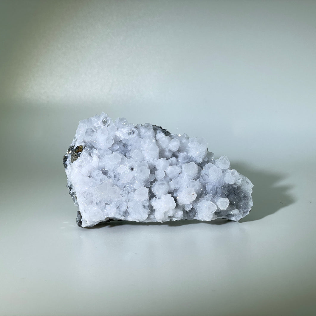 Quartz Coated with Calcite and Chalcopyrite Belgium